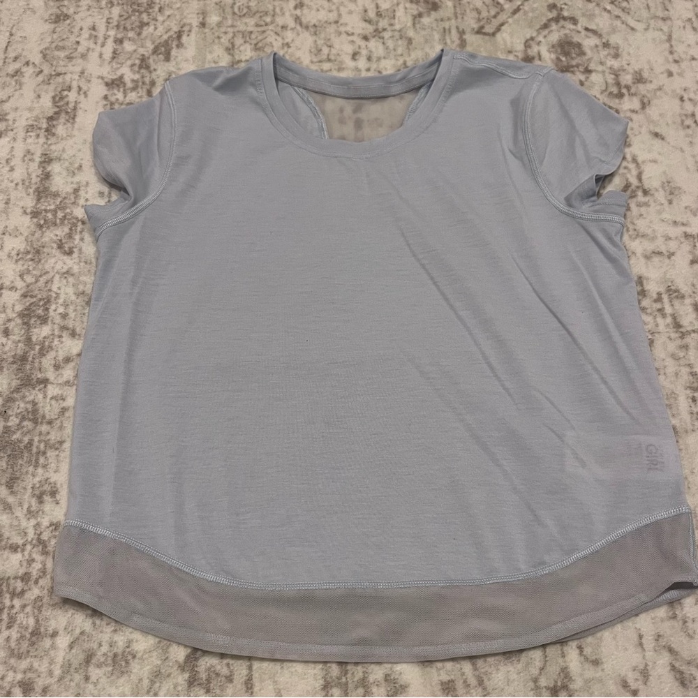 Athleta Girl Medium On the Move Mesh Tee - Light Blue